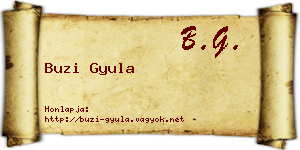 Buzi Gyula névjegykártya